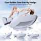 4D Full Body Zero Gravity Massage Recliner in gray with airbags and foot rollers for ultimate relaxation and comfort.