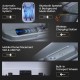Close-up of the Enjoyment42-2025 massage recliner's Bluetooth speaker and wireless charging station for convenient use.
