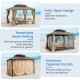 10x12 feet hardtop gazebo featuring a double roof, mesh netting, and zippered curtains for outdoor privacy and.