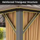 Reinforced triangular structure of the 10 x 12 feet hardtop gazebo, showcasing durable aluminum frame and weatherproof.
