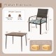 Patio dining set featuring cushioned rattan armchairs and a 35" square table, ideal for backyard and poolside.