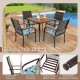 5-piece patio dining set featuring 4 cushioned rattan armchairs and a 35" square table, perfect for outdoor gatherings.