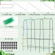U-shaped garden trellis with PE-coated metal tubes and netting, ideal for supporting climbing plants and vegetables.