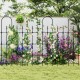 Outdoor garden rose arch trellis made of PE-coated metal, designed for climbing plants with decorative diamond-shaped.