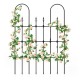 Outdoor garden rose arch trellis made of PE-coated metal, featuring climbing plants and decorative diamond-shaped heads.