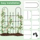 Outdoor garden rose arch trellis made of PE-coated metal, 58 x 73 inches, designed for climbing plants with sturdy.