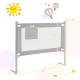 Toddler bedrail in gray with dimensions of 47" width and 25" height, featuring a safe seamless design for various beds.