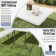 8 ft portable folding table with weatherproof HDPE tabletop and heavy-duty metal legs, ideal for outdoor picnics and.