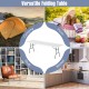 8 ft portable folding table with HDPE tabletop, ideal for camping, picnics, and indoor use, supports up to 350 lbs.