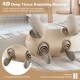 Neck shoulder massager in beige with 2 silicone massage heads, offering shiatsu and deep kneading for pain relief.