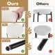 Comparison of Boucle Dining Chair features, highlighting thicker padding, wider seat, and rotatable design for enhanced.