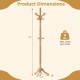 Solid wood hall tree with 11 hooks, 72" height, and vintage design for stylish entryway organization.