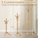 Solid wood hall tree with 11 hooks in three customizable heights for versatile entryway organization and style.