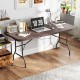 6 ft portable folding table with rattan-like HDPE tabletop, brown finish, ideal for outdoor picnics or indoor use.