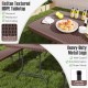 6 ft portable folding table with rattan-like HDPE tabletop and heavy-duty metal legs, ideal for outdoor picnics and.