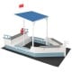 Pirate ship sandbox with canopy, bench seats, and storage compartments, perfect for backyard play and shade.