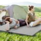 Foldable camping mattress in gray with high-density foam, shown outdoors for comfortable sleeping during camping trips.