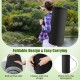 Foldable camping mattress with gray plush cover and anti-slip bottom, ideal for outdoor activities and easy carrying.