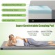 Foldable camping mattress in gray featuring waterproof plush cover, 42D memory foam, and anti-slip bottom for comfort.