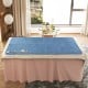 Electric heated mattress pad in blue, featuring 5 heating levels and overheat protection, ideal for twin size beds.