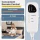 Electric heated mattress pad in blue with remote control, featuring 5 heat levels and 8-hour timer for flexible use.