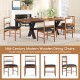 Wooden dining chairs set of 2 with rubber wood frame and faux Sherpa backrest, perfect for dining rooms and cafes.