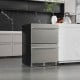 24-inch under counter dual drawer fridge in silver with two spacious drawers for drinks, featuring a 37℉-64℉.