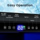 Control panel of the 24-inch under counter dual drawer fridge with temperature settings and LED light options.