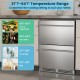 24-inch under counter dual drawer fridge in silver, featuring customizable 37℉-64℉ temperature range for beverages.
