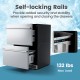 24-inch dual drawer fridge with self-locking rails, silver finish, holding up to 133 cans for convenient drink storage.