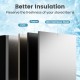 Close-up of the 24-inch dual drawer fridge showcasing 304 stainless steel, PVC, and foam insulation for optimal.