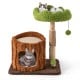 Multifunctional cat tree featuring a cozy condo, plush top perch, and sisal scratching post for feline relaxation and.