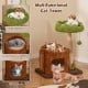 Multifunctional cat tower featuring a wide top perch, cozy condo, and sisal scratching post for feline relaxation.