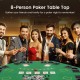 8-player foldable poker table top in green with cup holders and chip trays, perfect for game nights and gatherings.
