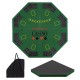 Foldable 48" green poker table top for 8 players with cup holders and carrying bag, ideal for game rooms and parties.
