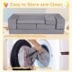Gray 9-piece foam playset with stackable design and machine-washable covers for easy storage and cleaning.