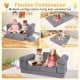 9-piece gray foam playset showing kids couch and lounger chair configurations for versatile play and comfort.