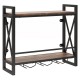 Wall-mounted wine rack featuring 2-tier shelves and 3 glass holders, crafted from rustproof metal for durability.