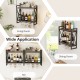 Wall-mounted wine rack with 2-tier shelves and 3 glass holders, featuring rustproof metal for durability and industrial.