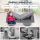 Modular kids play couch set in gray, featuring 6 soft foam pieces for creative indoor play and easy storage.