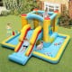 Colorful inflatable bounce house with slide and tunnel, featuring 7 play settings for kids' outdoor fun.