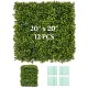 12 pieces of 20" x 20" artificial hedge boxwood panels, maintenance-free, perfect for privacy screens and green wall.