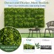 Artificial hedge boxwood panel set, 12 pieces, 20"x20", 3" thick, vibrant green, ideal for privacy screens or green.