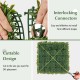 Artificial hedge boxwood panel with interlocking connectors, cuttable design for DIY, perfect for privacy screens.