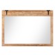 Farmhouse rustic barn door wall mirror with natural wood frame, 39 x 27.5 inches, ideal for entryways or living rooms.