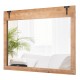 Barn door wall mirror featuring a solid wood frame and shatter-resistant glass, ideal for farmhouse-style decor.