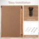 Barn door wall mirror with wood frame, featuring easy installation and 4 metal hooks for versatile hanging options.