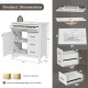 Product dimension chart for a single bathroom vanity in white, showcasing measurements for effective space planning and.