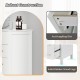 Single bathroom vanity in white featuring 2 drawers, 1 door, and robust rubber wood legs for modern storage solutions.