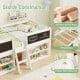 Kid twin size low loft bed in white with chalkboard ramp ladder, bookcases, and sturdy solid wood construction.